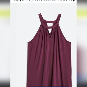 Market & Spruce Purple Asymmetrical Cut Out Tank Top